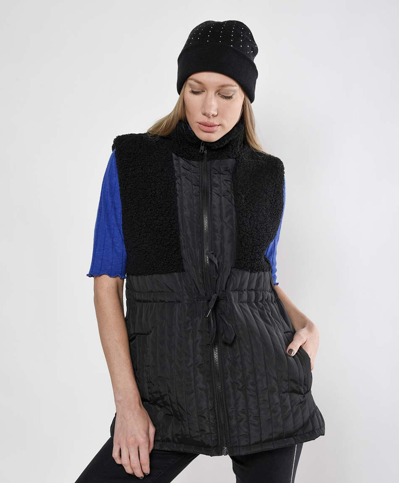 Parka mujer chiporro mix sin mangas Parka mujer chiporro mix sin mangas