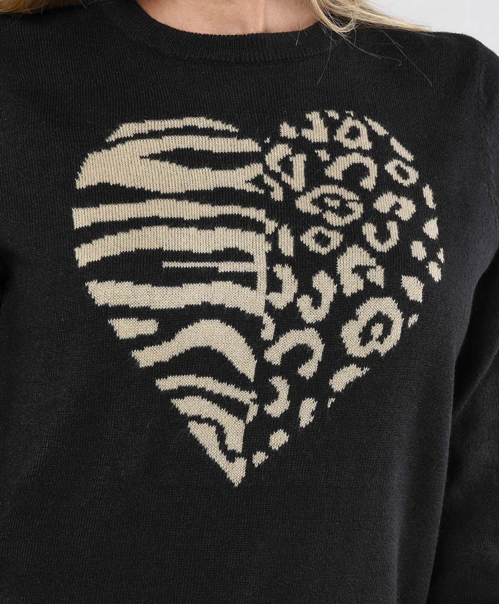 Sweater mujer corazón animal print Sweater mujer corazón animal print