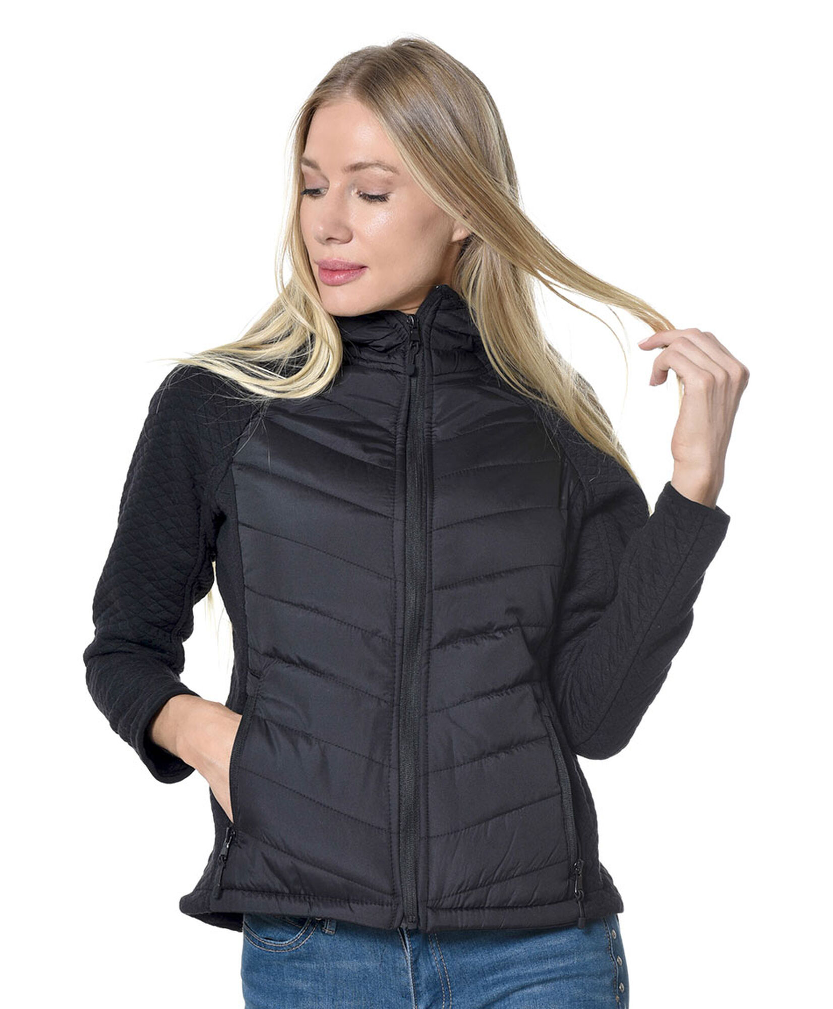 Parka mixta pespuntes Parka mixta pespuntes