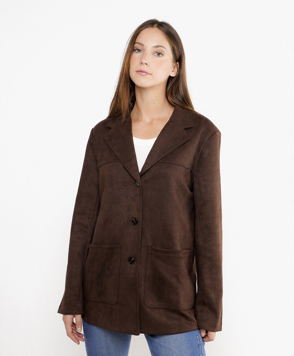 Blazer mujer suede brown