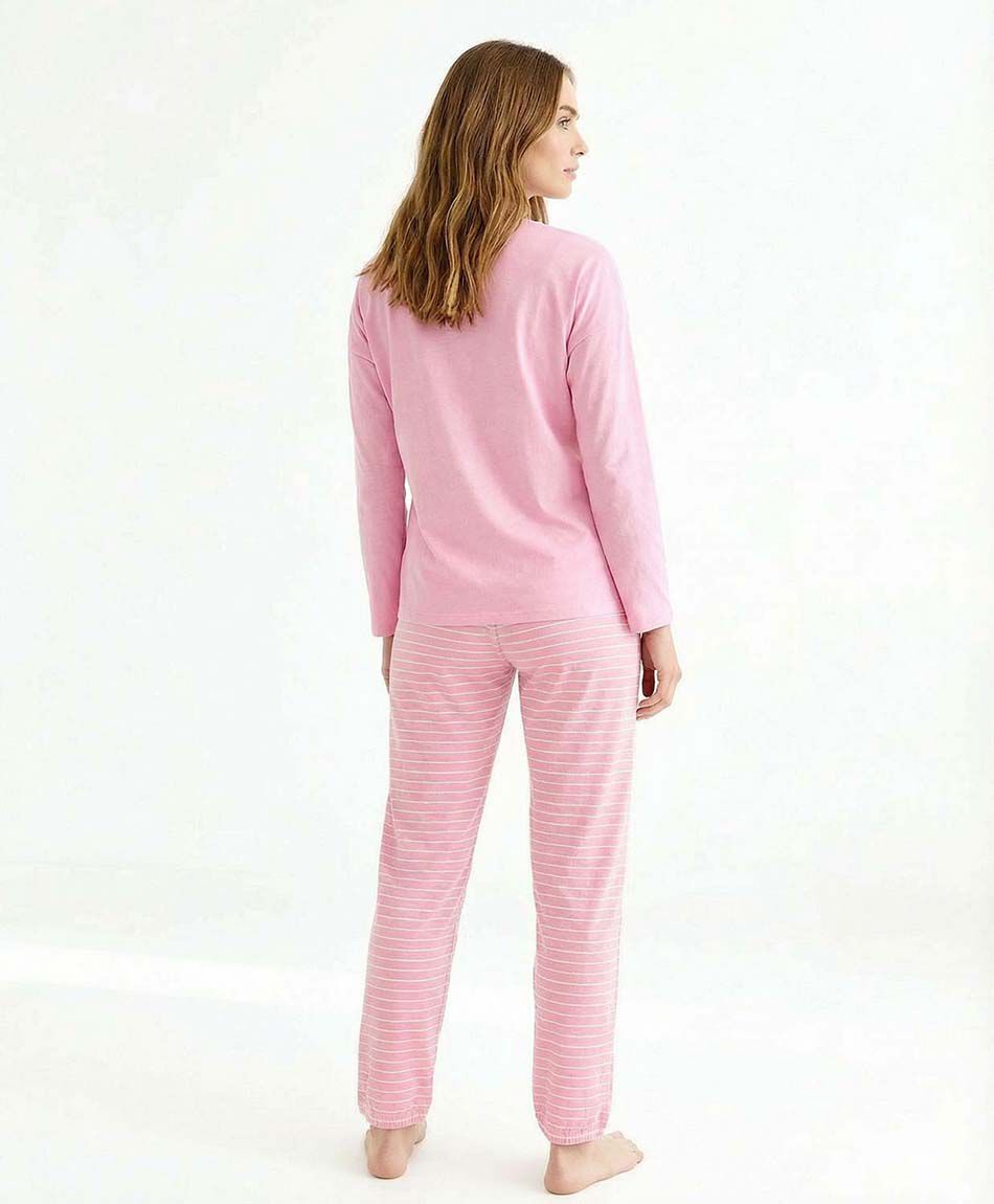 Pijama mujer rayas bulldog rose