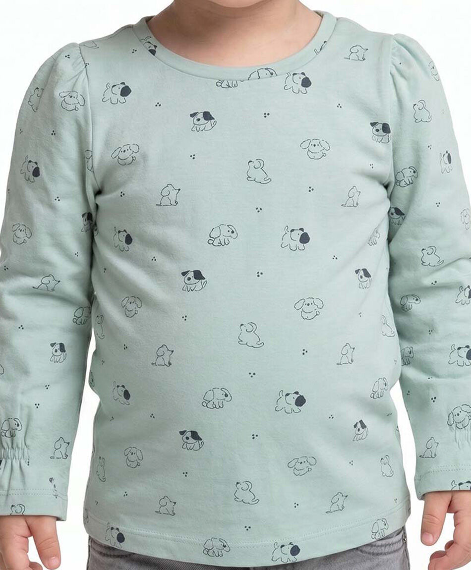 Polera beb&eacute; manga larga perritos