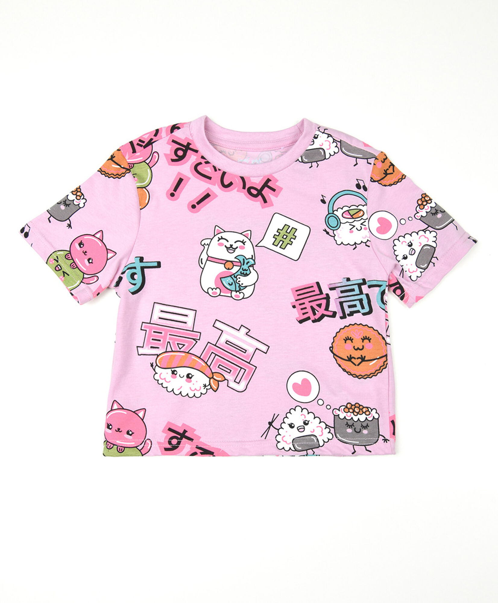 Polera niña gatos y sushi Polera niña gatos y sushi