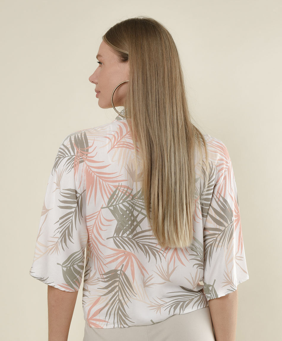 Blusa mujer tropical nudo