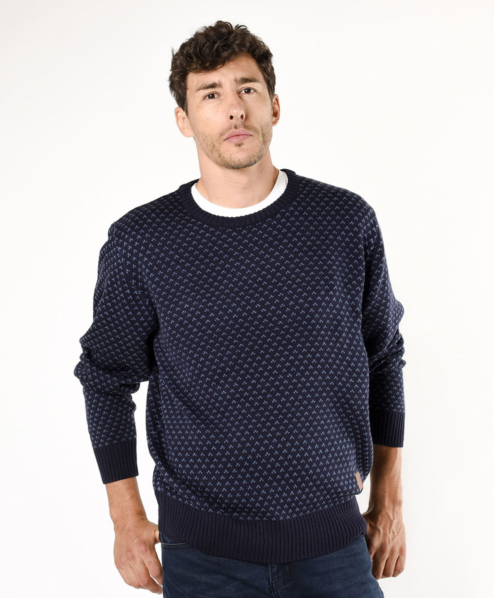 Sweater hombre jacquard puntitos Sweater hombre jacquard puntitos