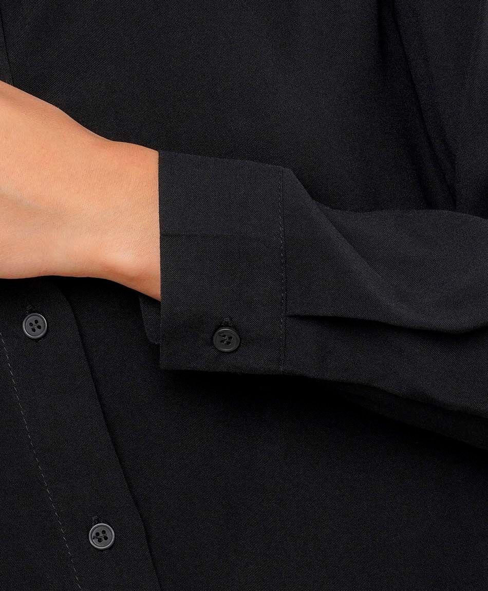Blusa mujer camisera negra