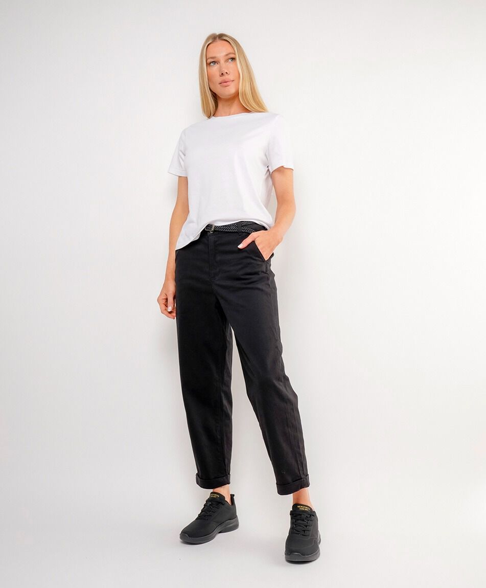 Jeans mujer twill cintur&oacute;n&nbsp;