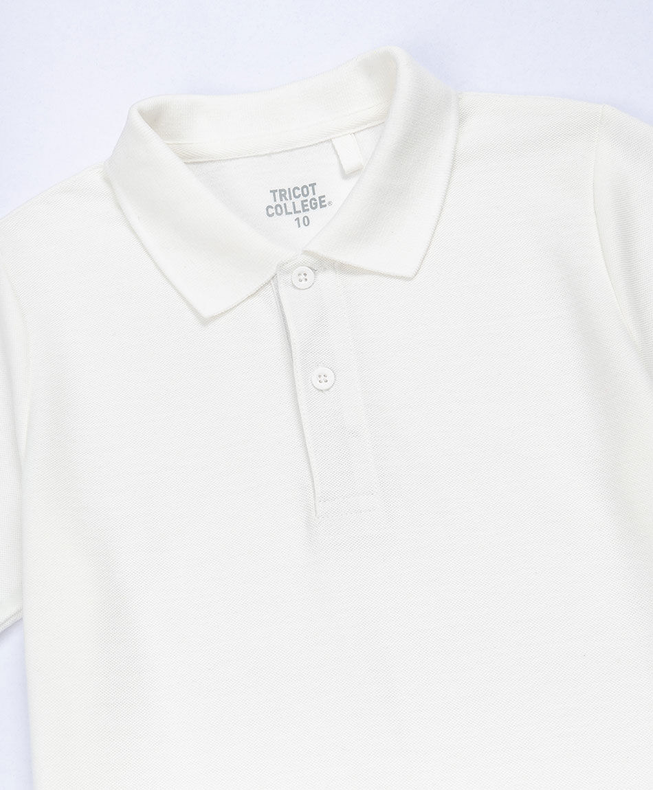 Polera escolar cuello polo blanca