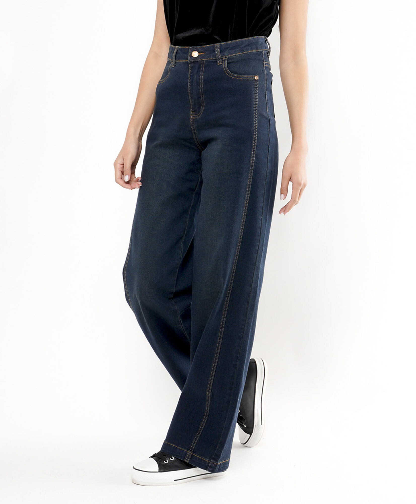 Jeans mujer corte lateral wide Jeans mujer corte lateral wide