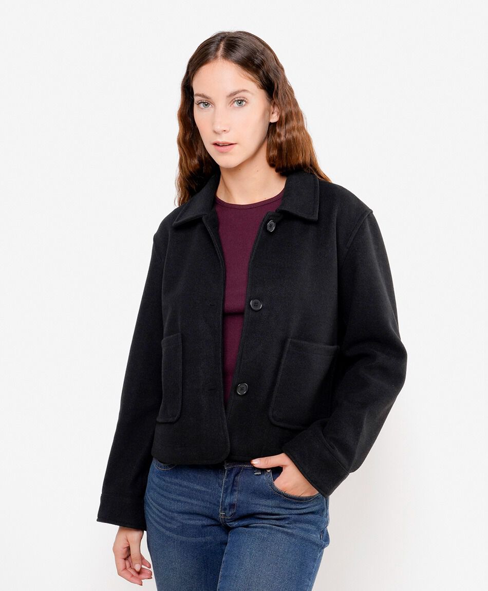 Chaqueta mujer crop bolsillos