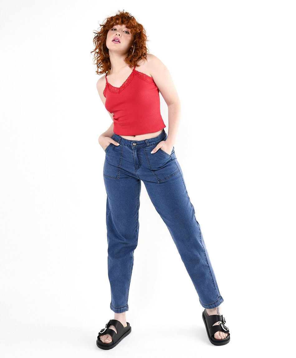Jeans mujer comfy bolsillos