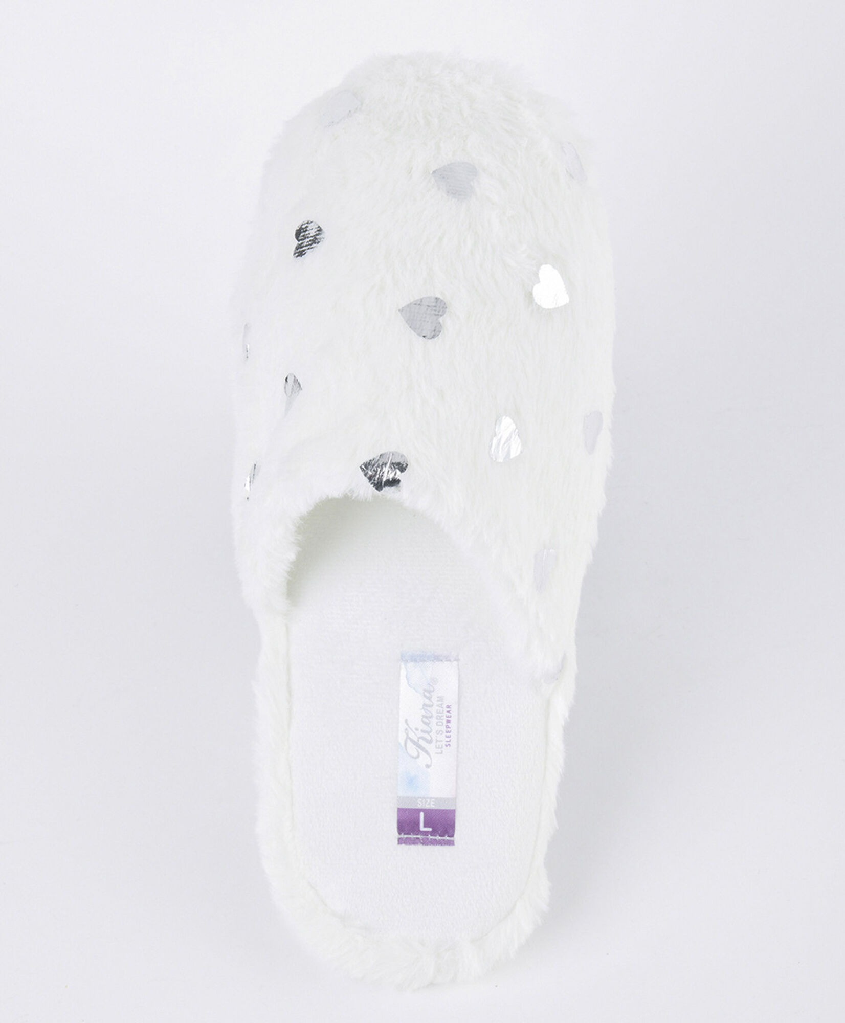 Pantufla mujer corazones brillantes blanca Pantufla mujer corazones brillantes blanca