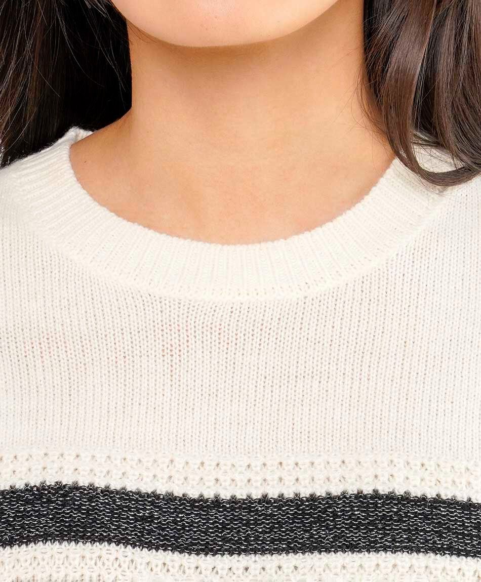 Sweater mujer dise&ntilde;o rayas metalicas