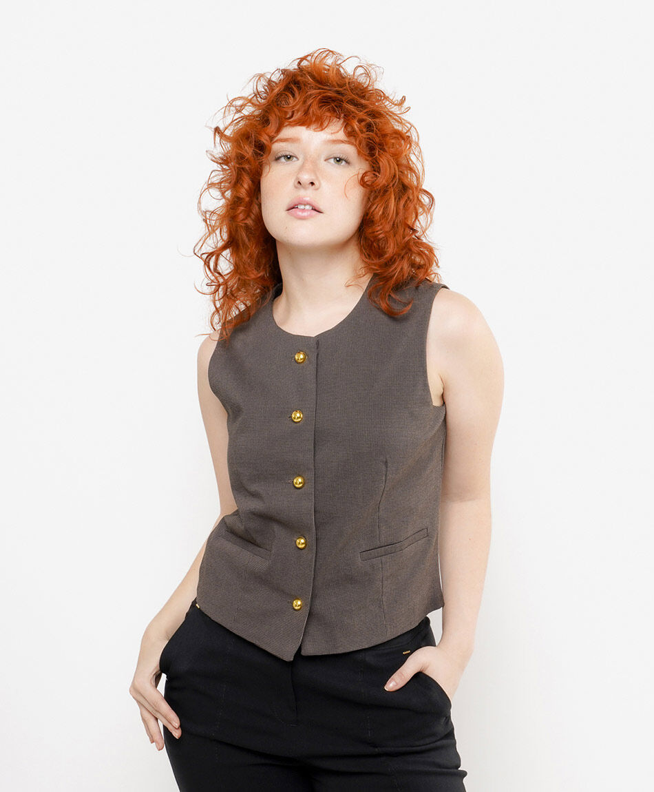 Vest mujer botones dorados