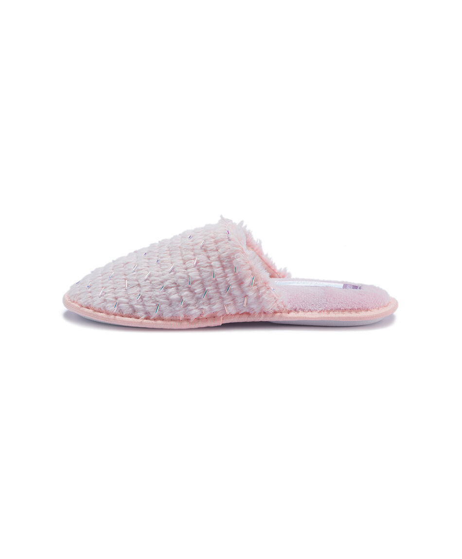 Pantuflas mujer dise&ntilde;o lineal pink
