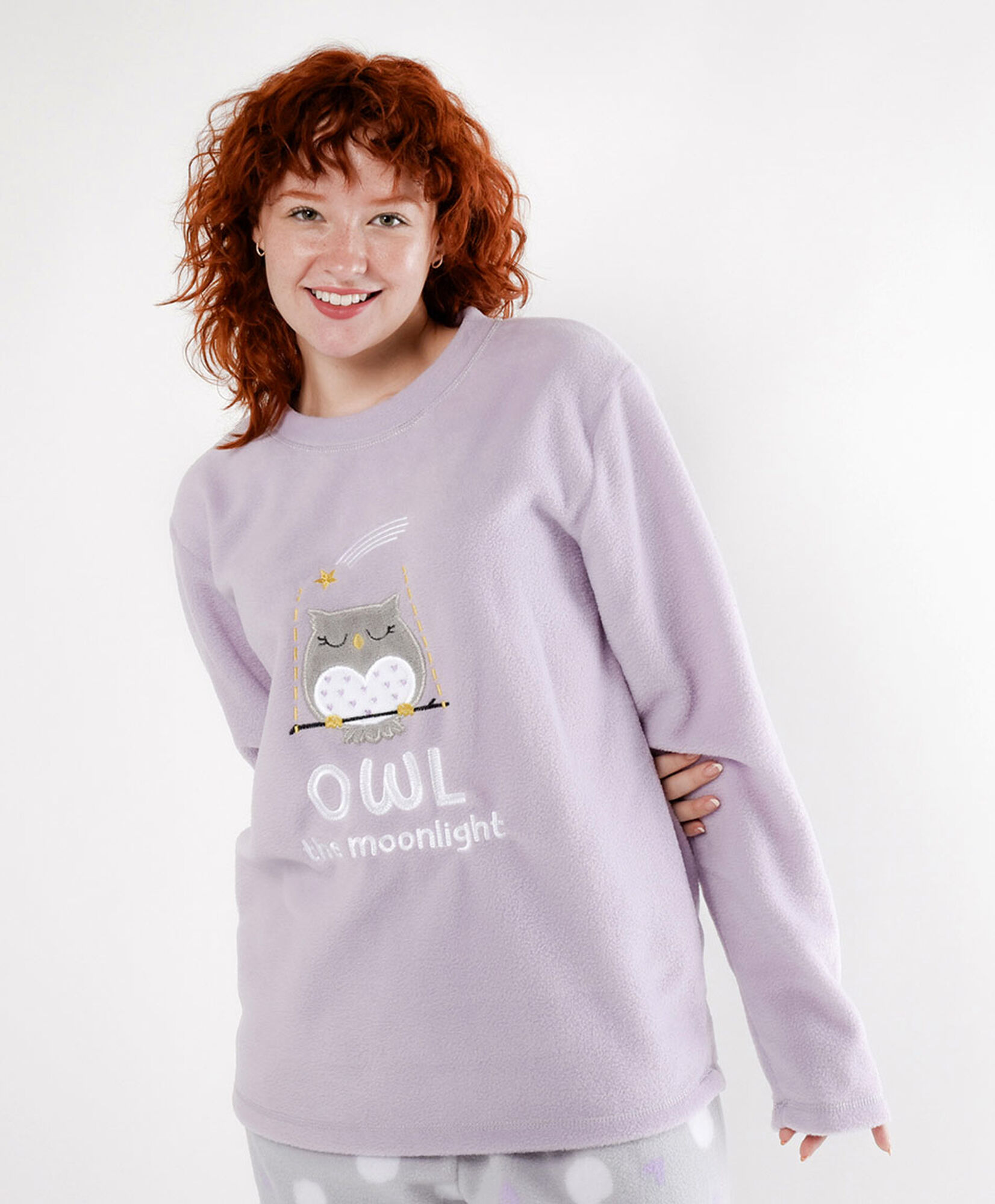 Pijama mujer polar buho puntos Pijama mujer polar buho puntos