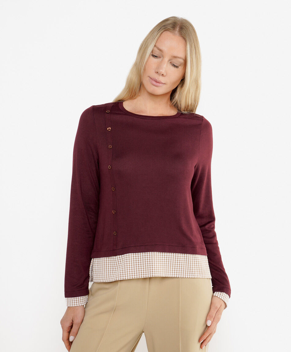 Polera mujer basta cuadros