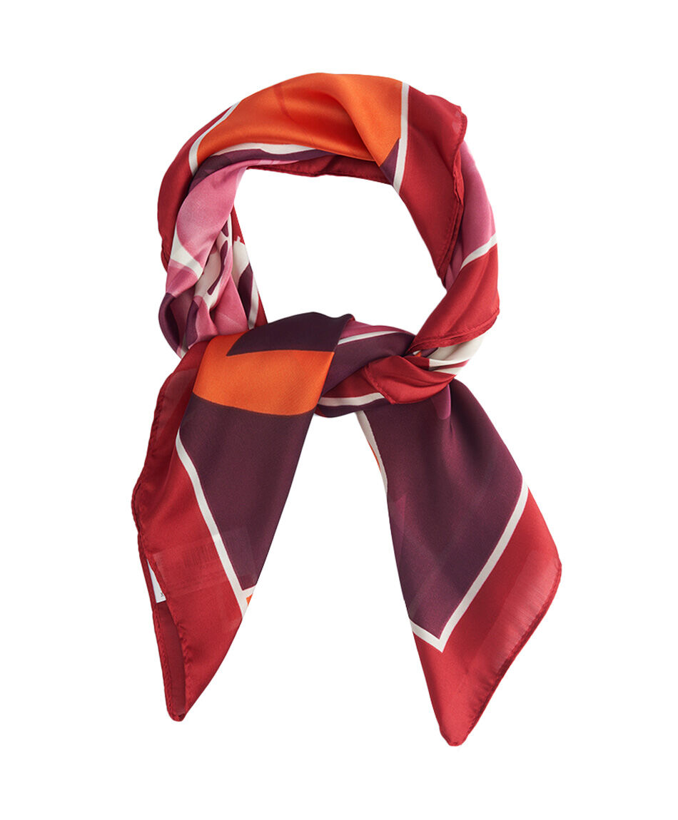 Pa&ntilde;uelo mujer tonos rojos