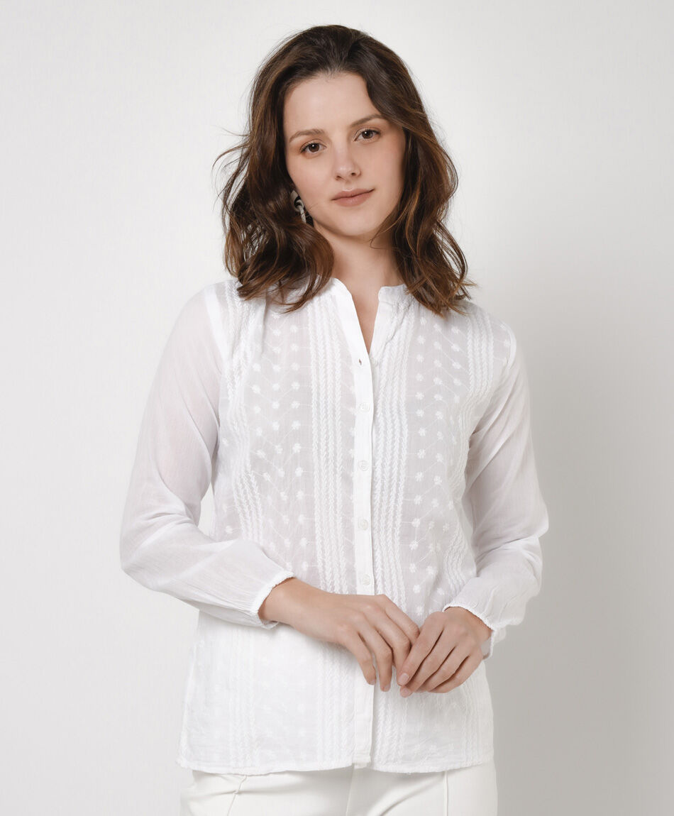 Blusa mujer bordado frontal