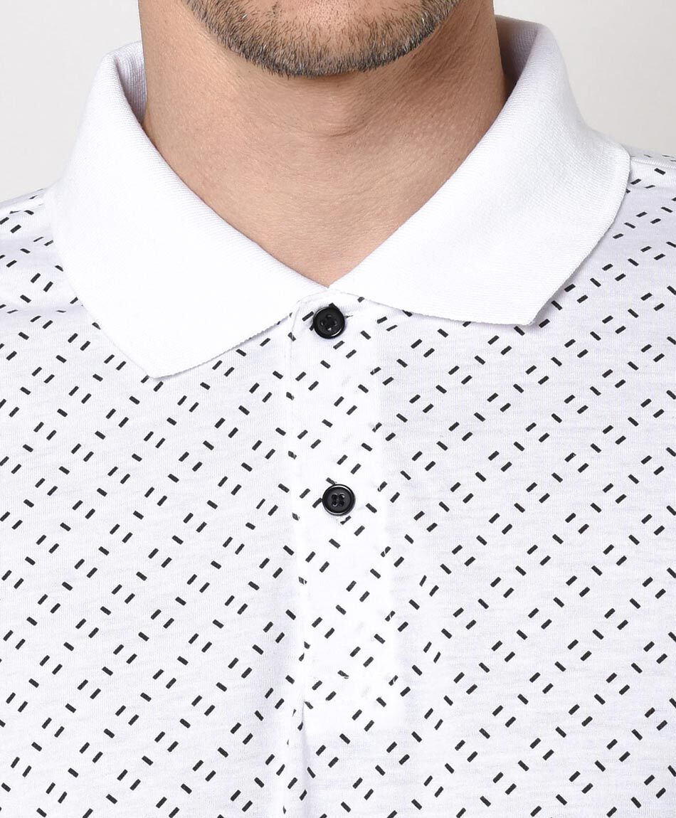 Polera hombre mini l&iacute;neas cuello piqu&eacute;