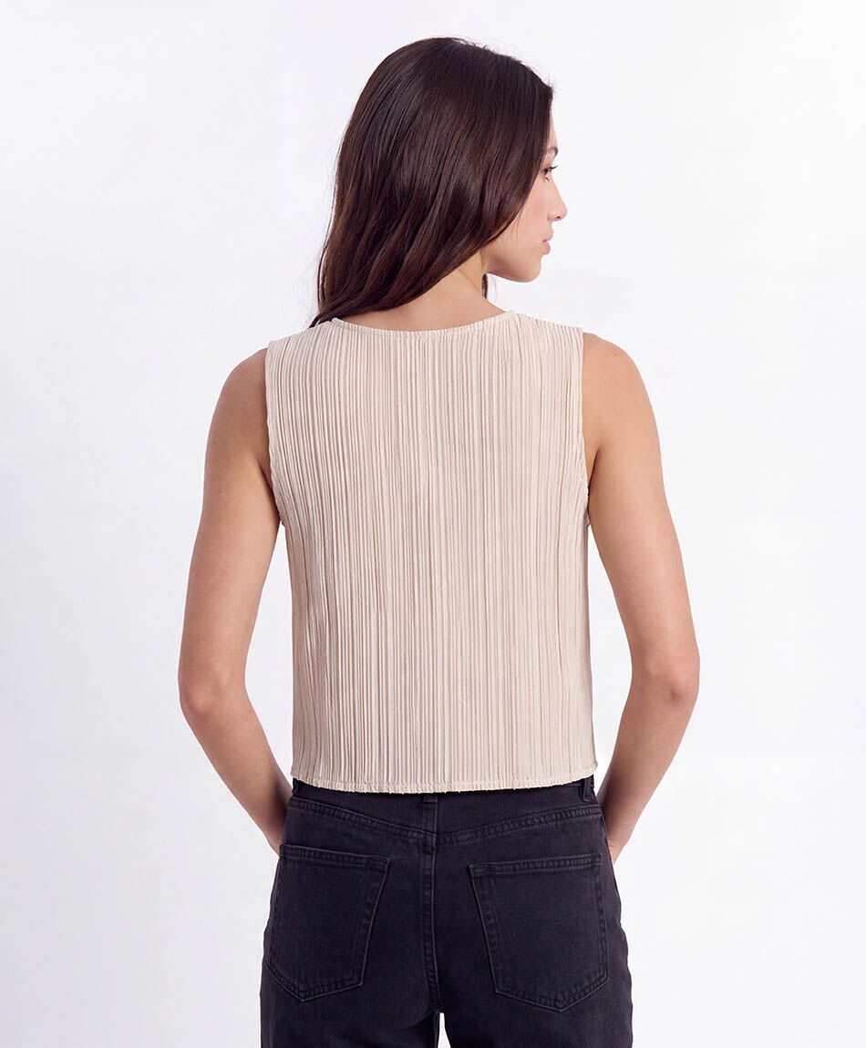 Vest mujer acanalado satinado