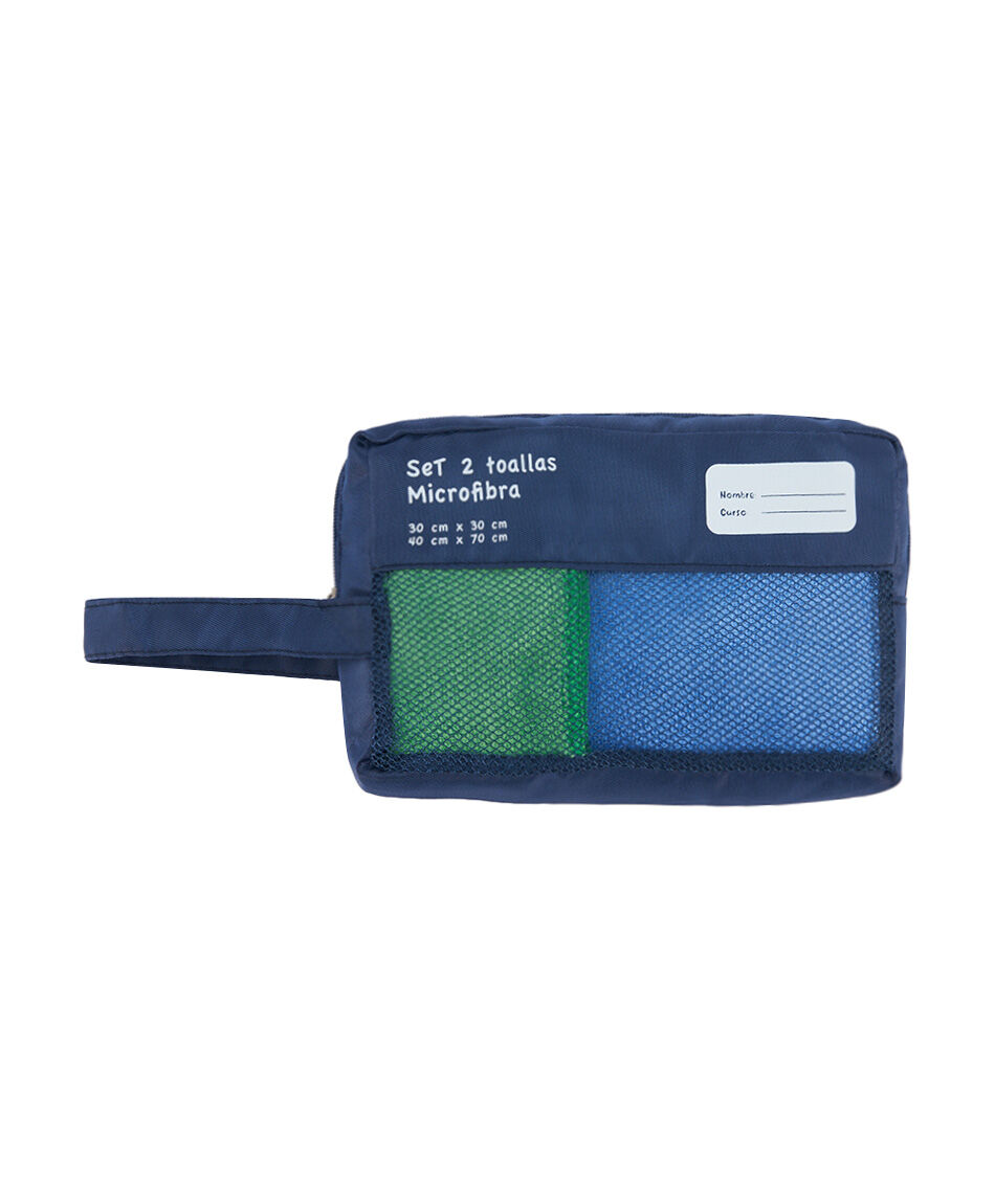 Set toalla escolar gimnasio azul
