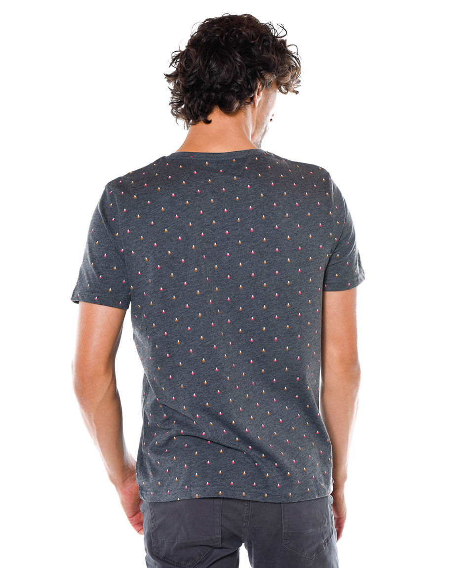 Polera estampada cuello redondo