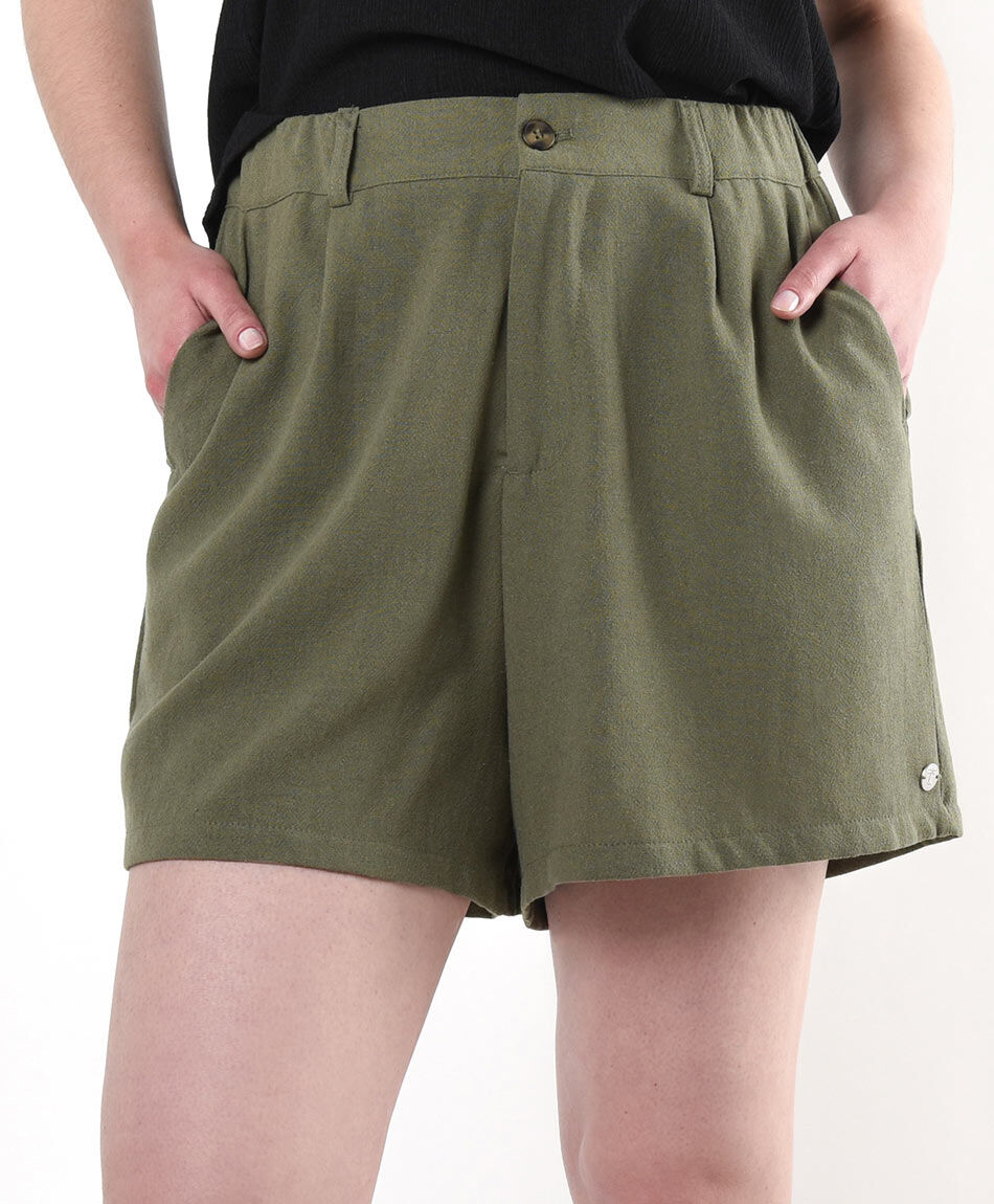 Short mujer verde lino