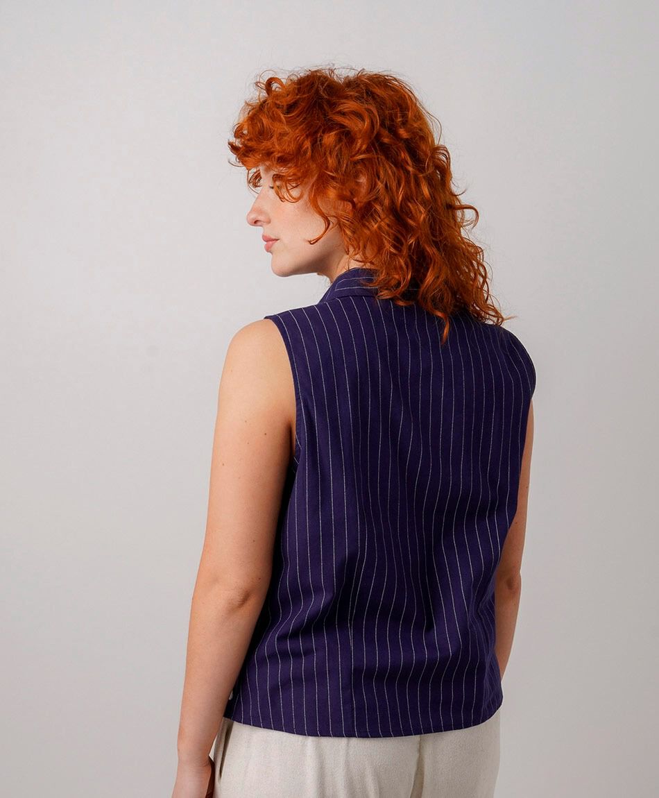 Blusa mujer rayas lino