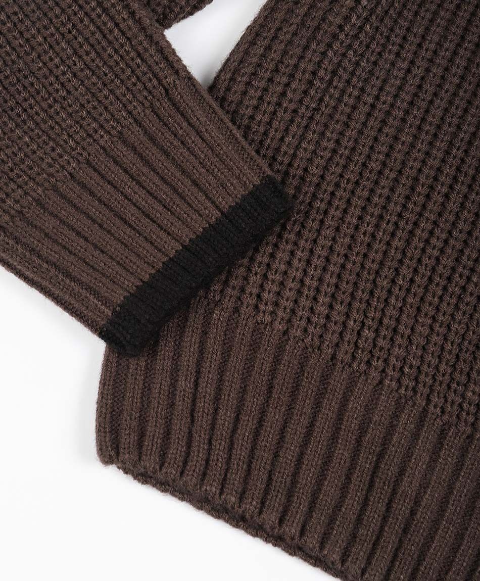 Sweater hombre cierre medio texturizado