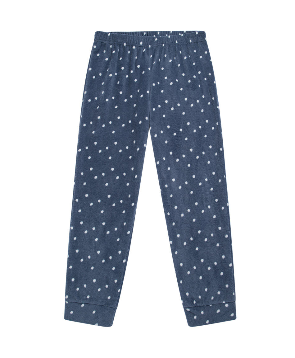 Pijama mujer polar lunares white