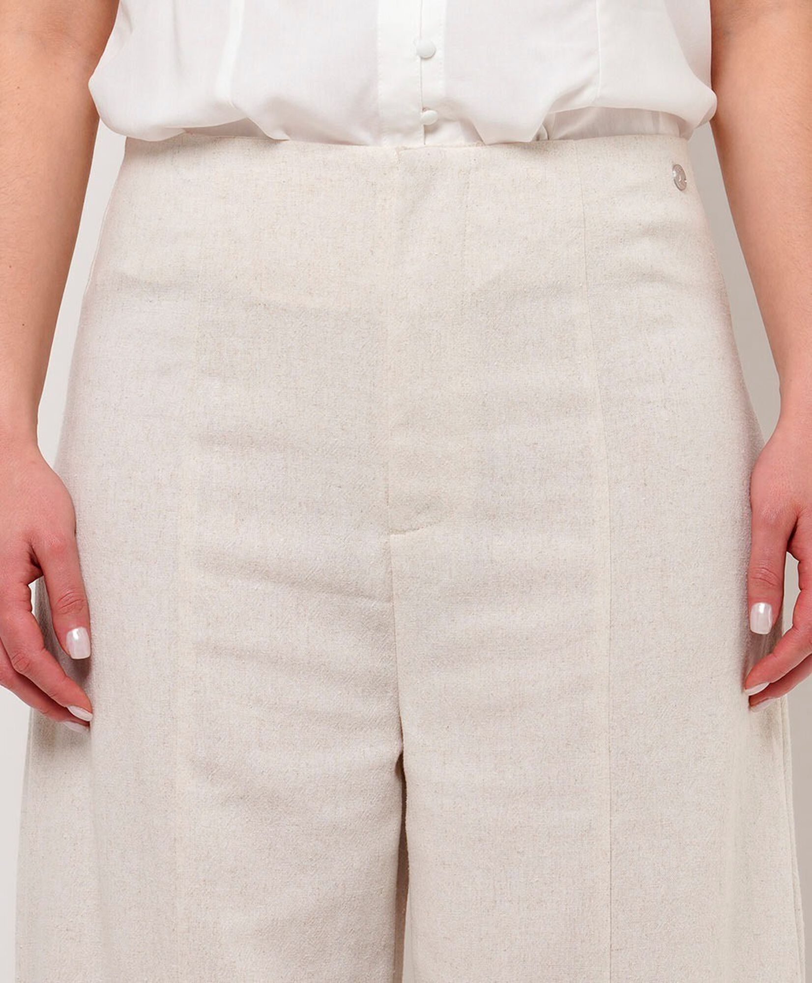Pantalón mujer tiro alto liso wide Pantalón mujer tiro alto liso wide