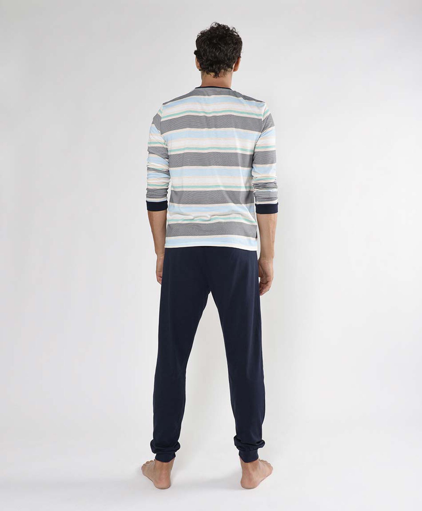 Pijama hombre rayas de colores 2 piezas Pijama hombre rayas de colores 2 piezas