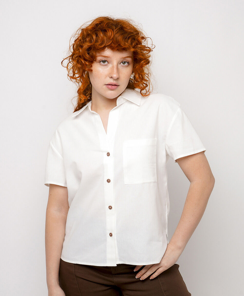 Blusa mujer bolsillo frontal