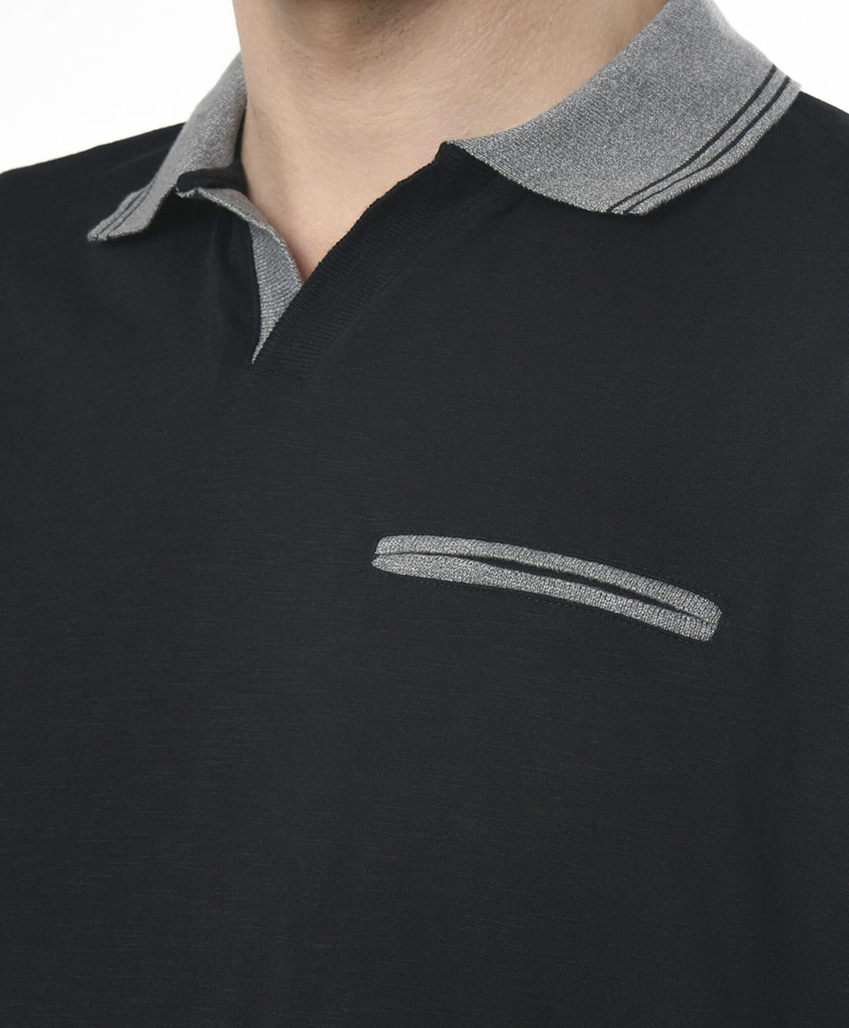 Polera hombre bolsillo falso cuello piqué Polera hombre bolsillo falso cuello piqué