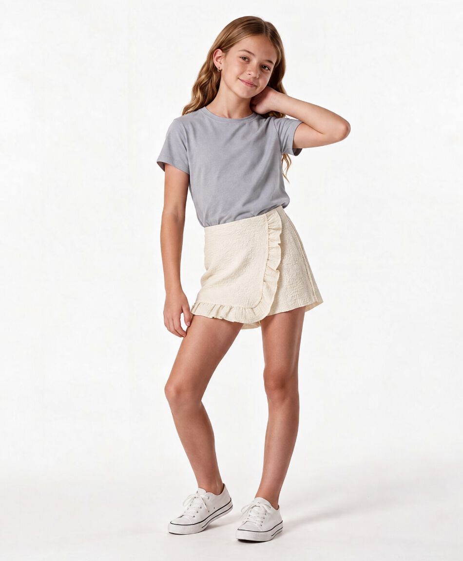 Falda ni&ntilde;a short vuelos