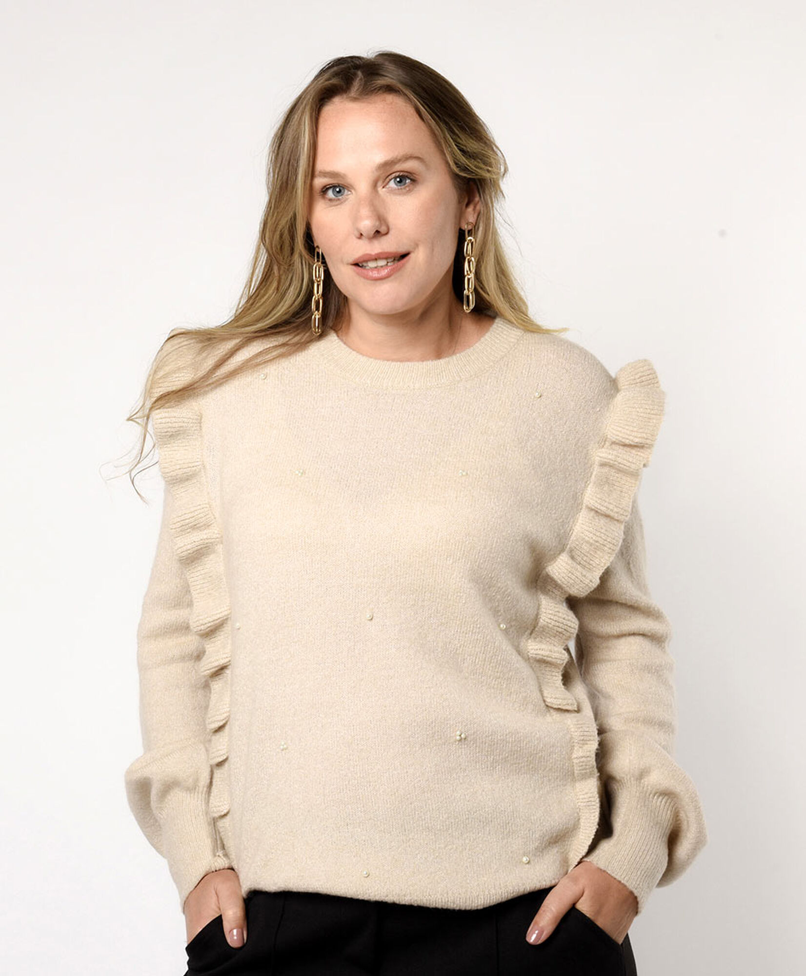 Sweater mujer vuelos y perlitas Sweater mujer vuelos y perlitas