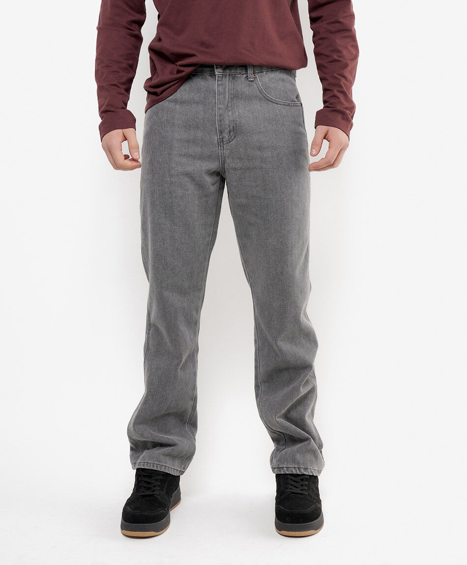 Jeans hombre gris recto