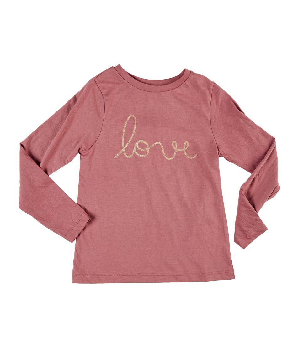 Polera ni&ntilde;a love manga larga