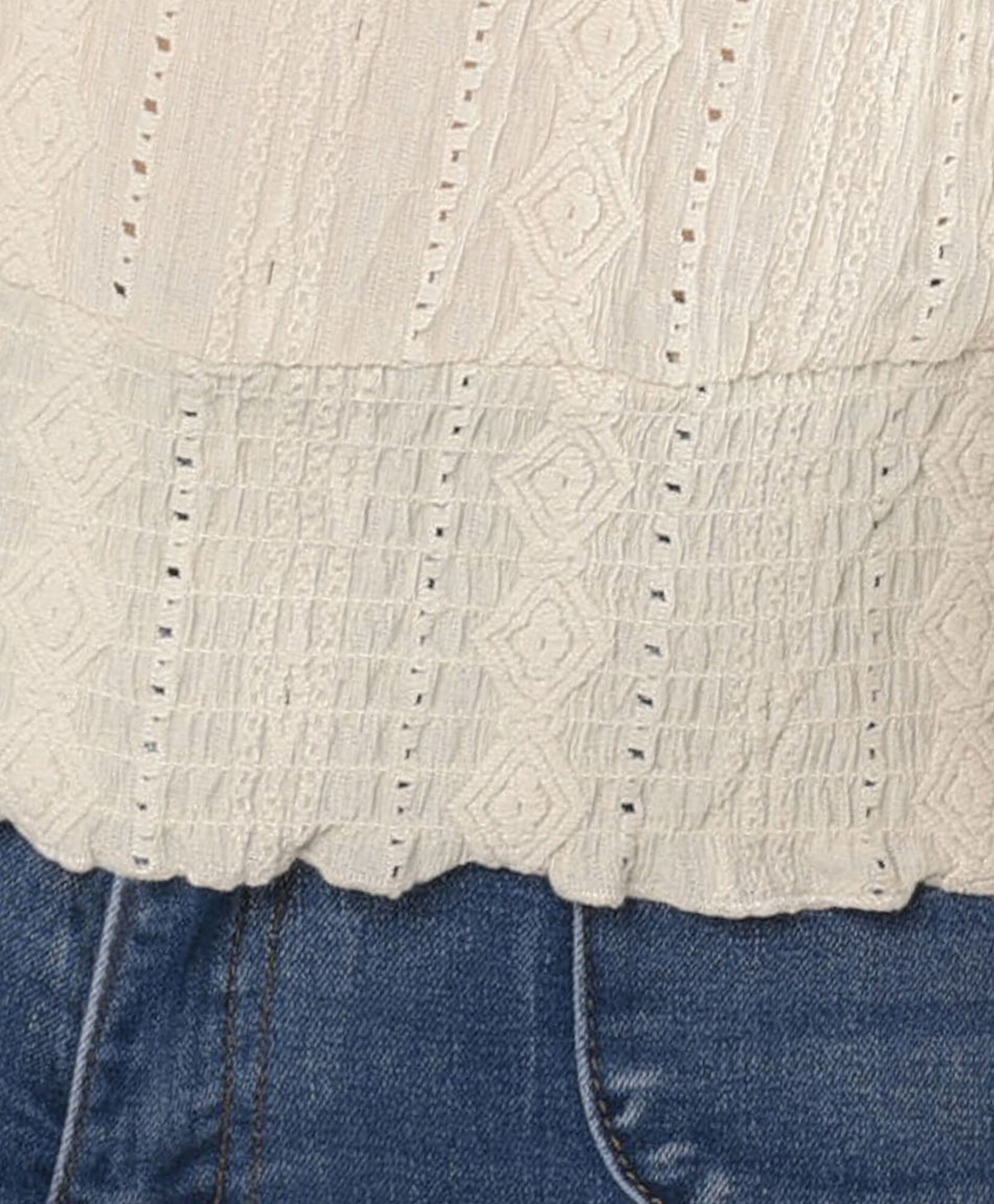 Polera mujer jacquard puntos calados Polera mujer jacquard puntos calados