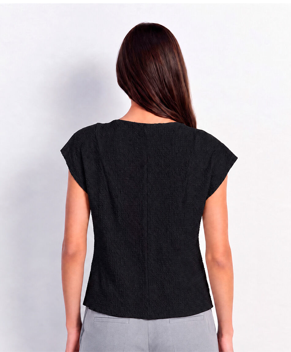 Polera mujer mini cuello textura