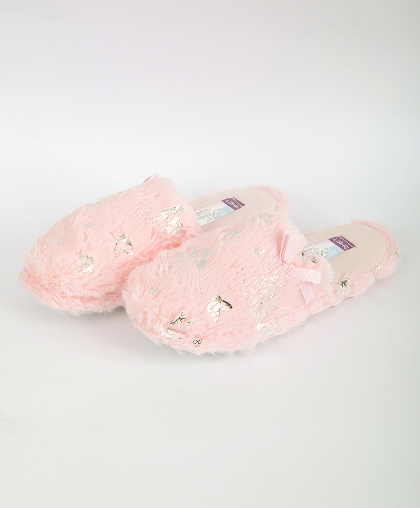 Pantufla mujer brillos mariposas rosada Pantufla mujer brillos mariposas rosada