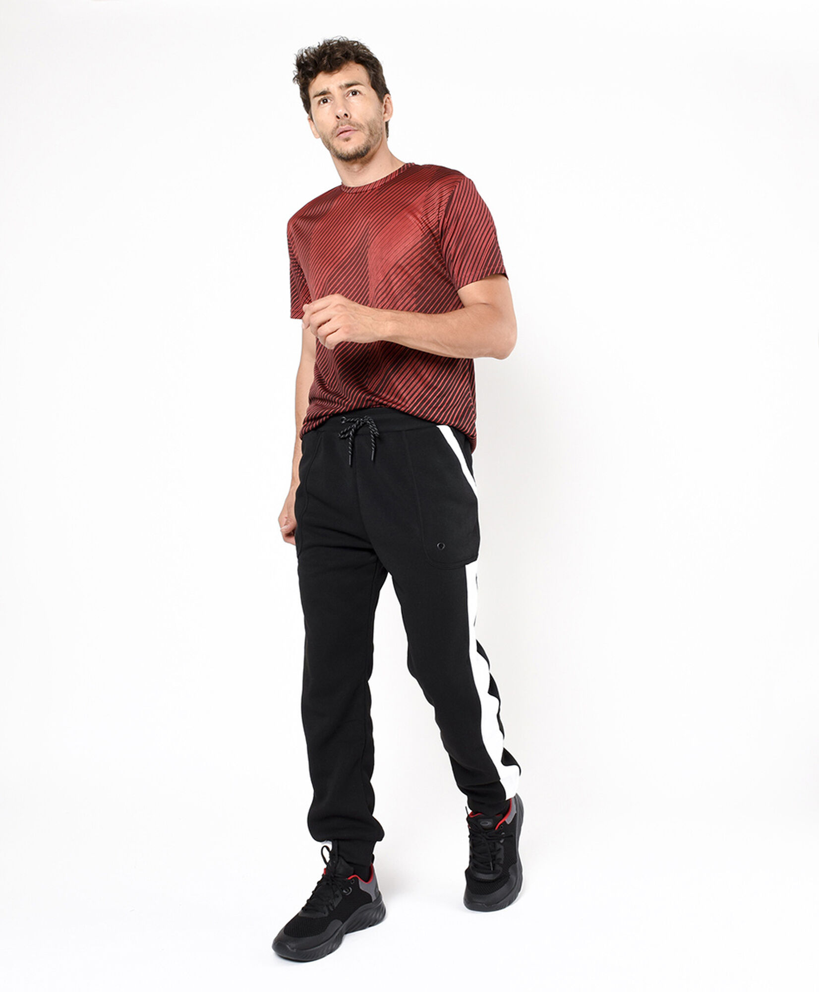 Pantalón de buzo hombre línea lateral Pantalón de buzo hombre línea lateral