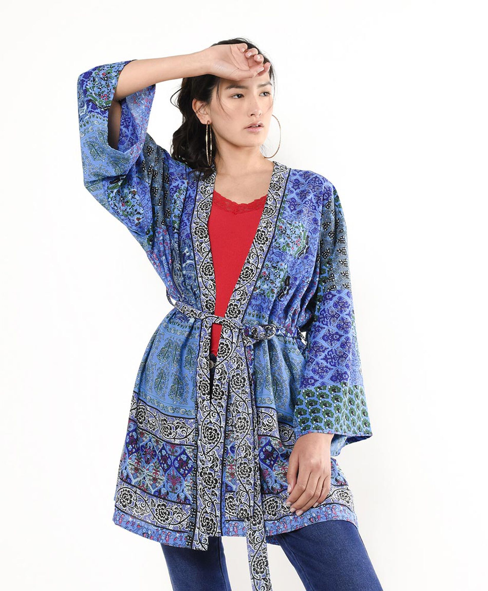 Kimono mujer estampado patch Kimono mujer estampado patch