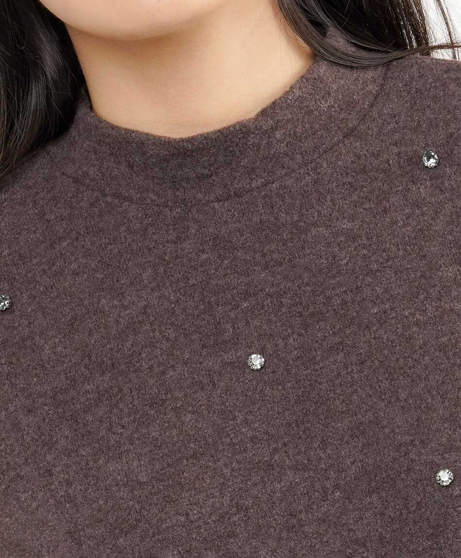 Polera mujer  brillos bordado