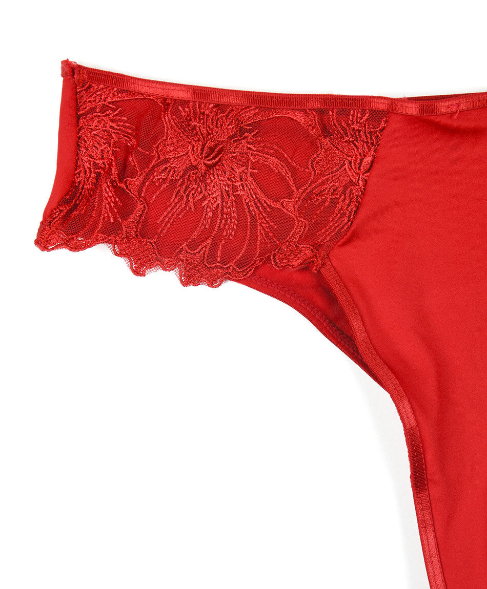 Tanga mujer encaje floreado