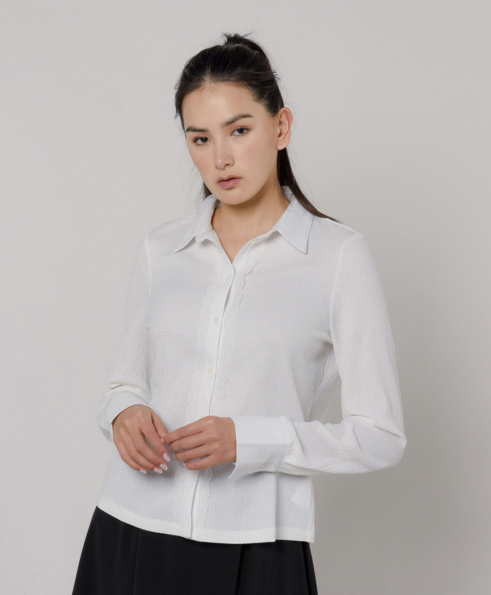 Blusa mujer encaje botones Blusa mujer encaje botones