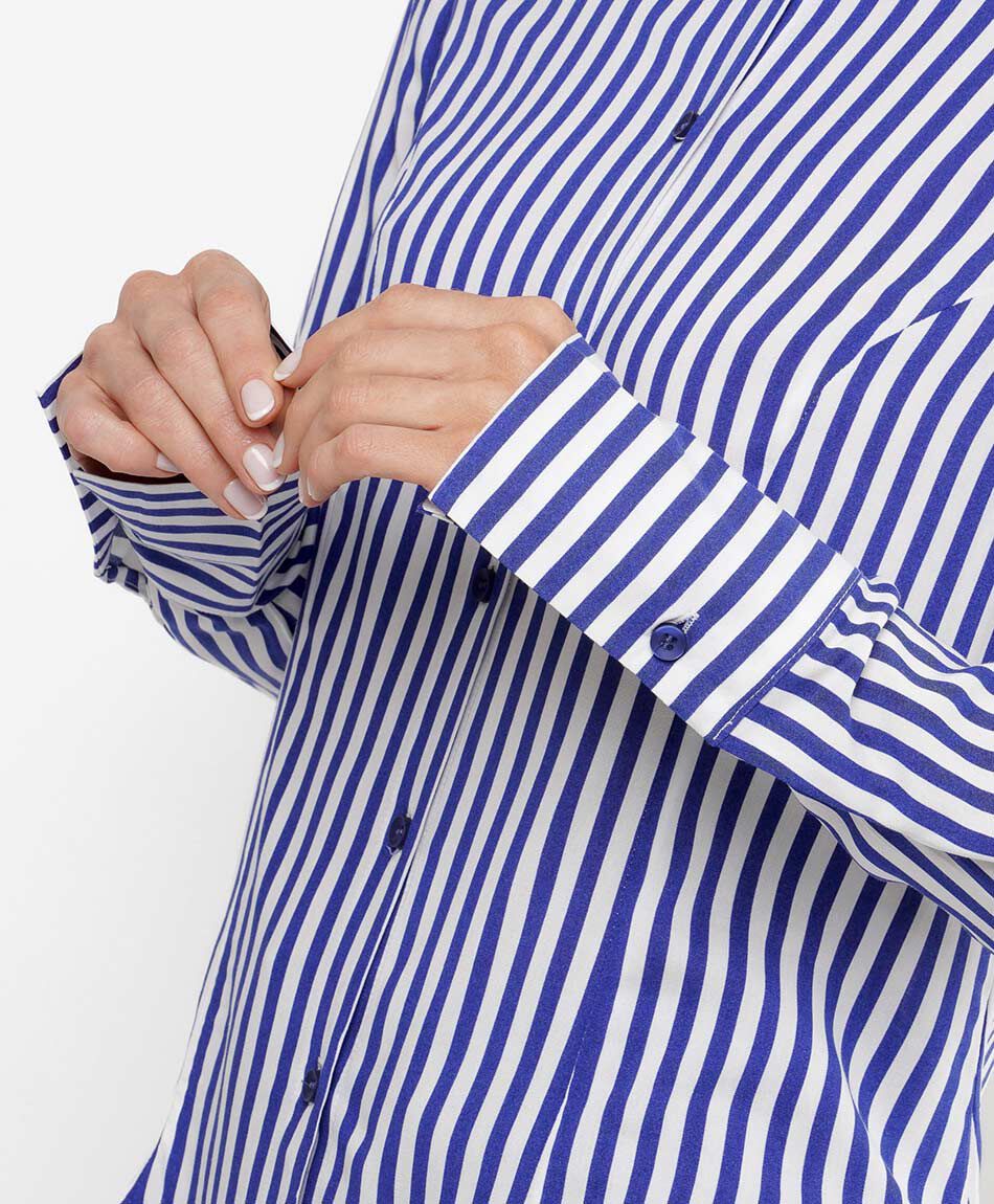 Blusas mujer l&iacute;neas mix azul