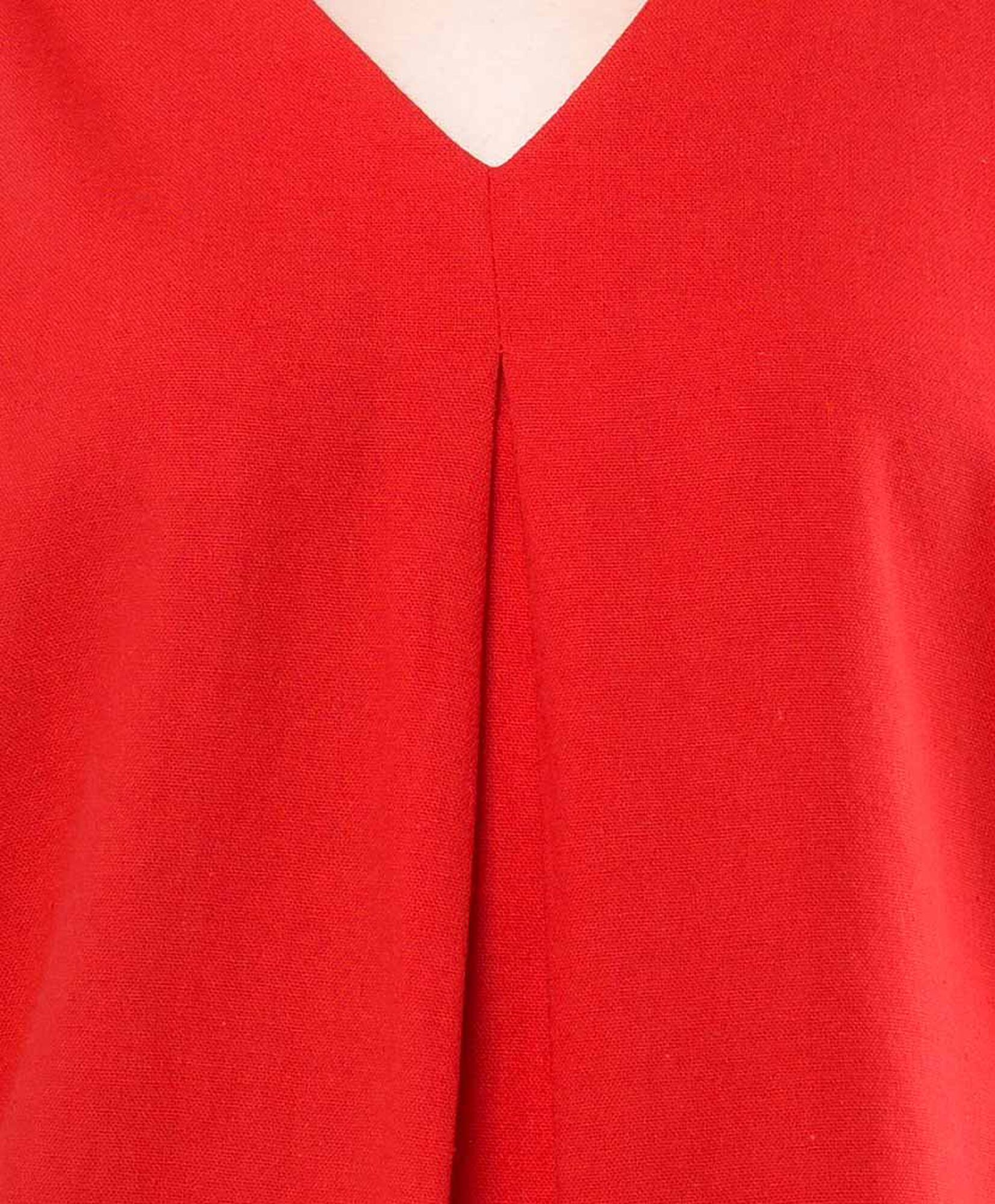 Blusa mujer lino roja sin mangas Blusa mujer lino roja sin mangas