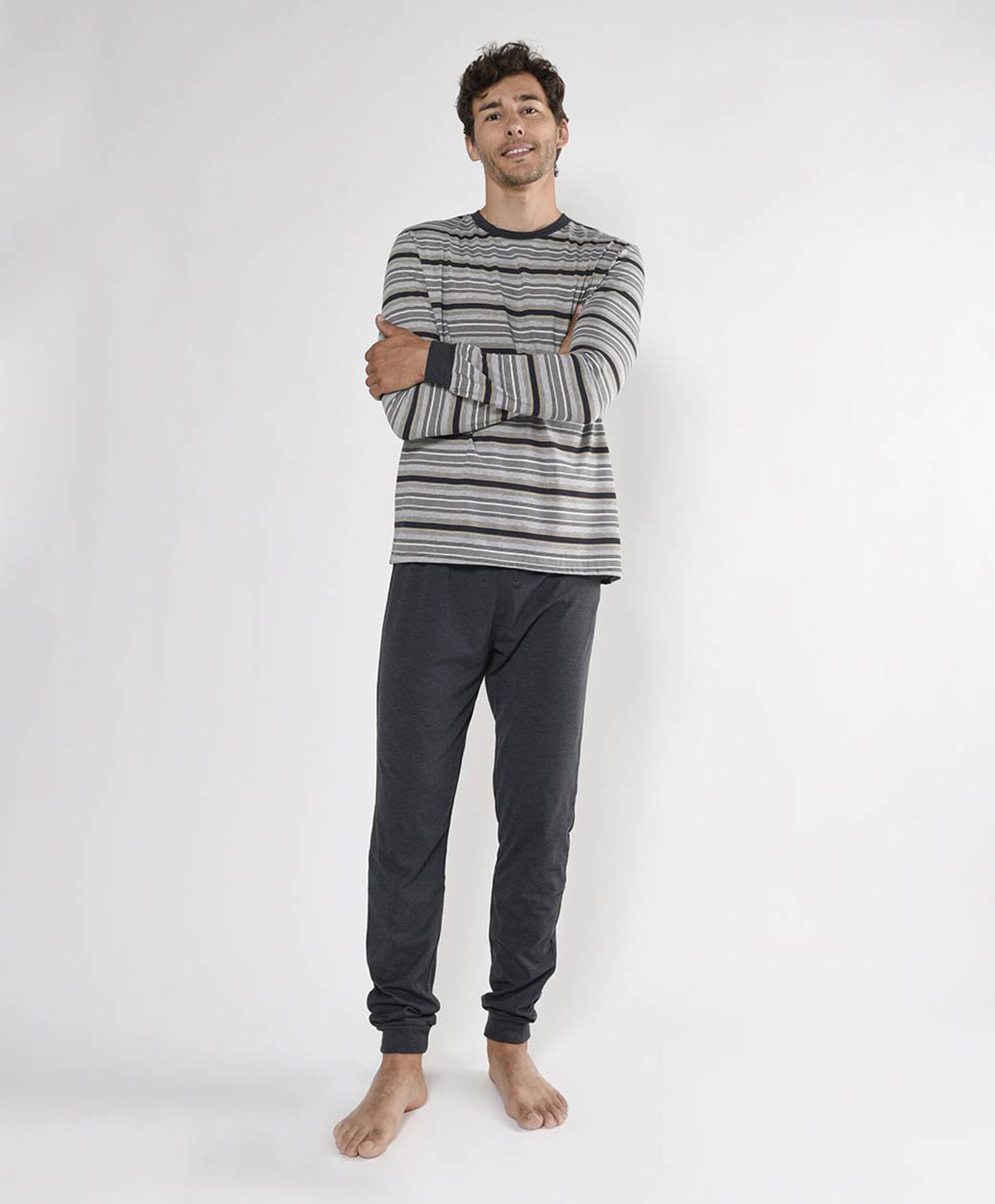 Pijama hombre rayas horizontales 2 piezas Pijama hombre rayas horizontales 2 piezas